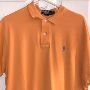 Never Worn: Polo RALPH LAUREN Shirt, Men, Orange with Teal Polo Horse, Large.